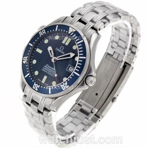 Cheap UK Sale Omega Seamaster Automatic Replica Watch With Blue Dial For Men