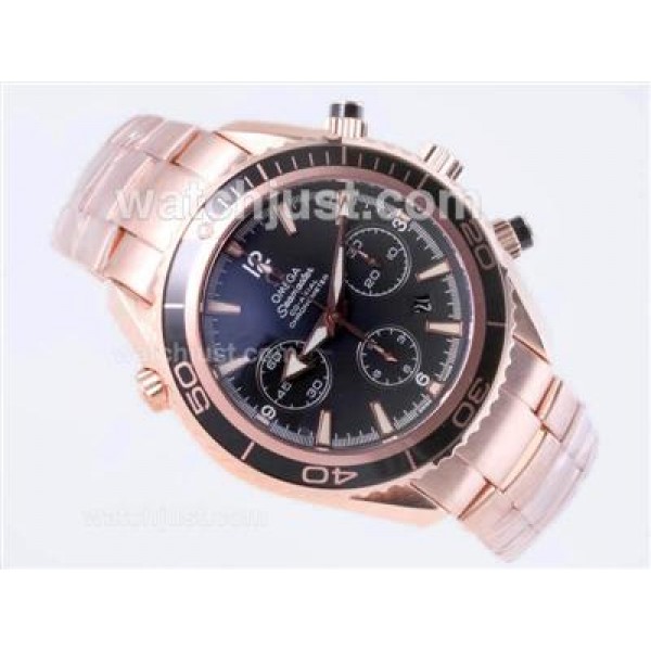 Waterproof UK Sale Omega Seamaster Automatic Fake Watches With Black Dials For Men