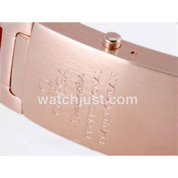 Waterproof UK Sale Omega Seamaster Automatic Fake Watches With Black Dials For Men