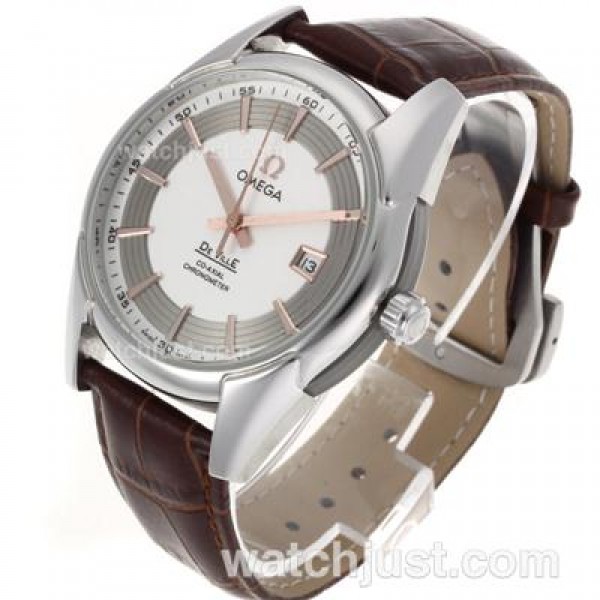 Quality UK Sale Omega Hour Vision Automatic Fake Watch With White And Silvery Dial For Men