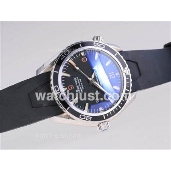 Perfect UK Sale Omega Seamaster Automatic Replica Watch With Black Dial For Men