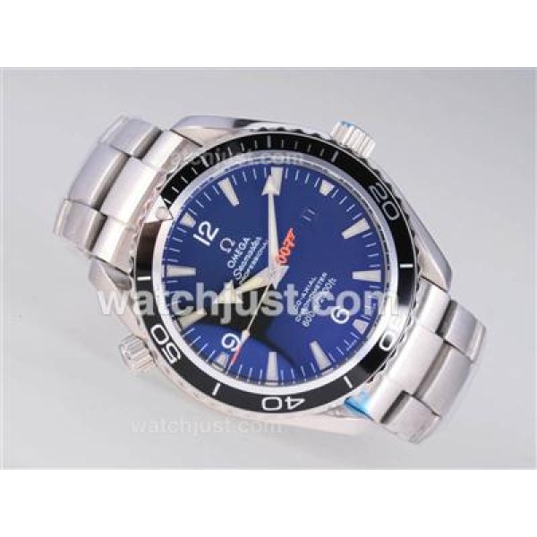 Perfect UK Sale Omega Seamaster Automatic Fake Watch With Blue Dial For Men