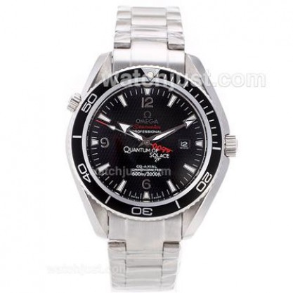 Waterproof UK Sale Omega Seamaster Automatic Fake Watch With Black Dial For Men