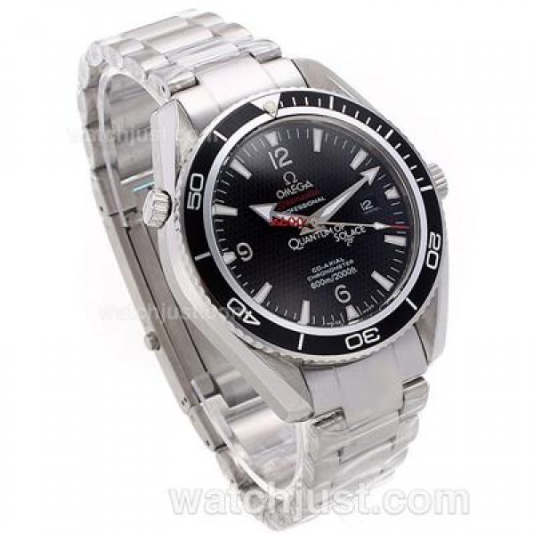 Waterproof UK Sale Omega Seamaster Automatic Fake Watch With Black Dial For Men