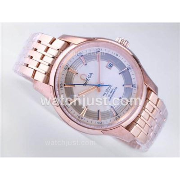 Swiss UK Sale Omega Hour Vision Automatic Replica Watches With White Dials For Men