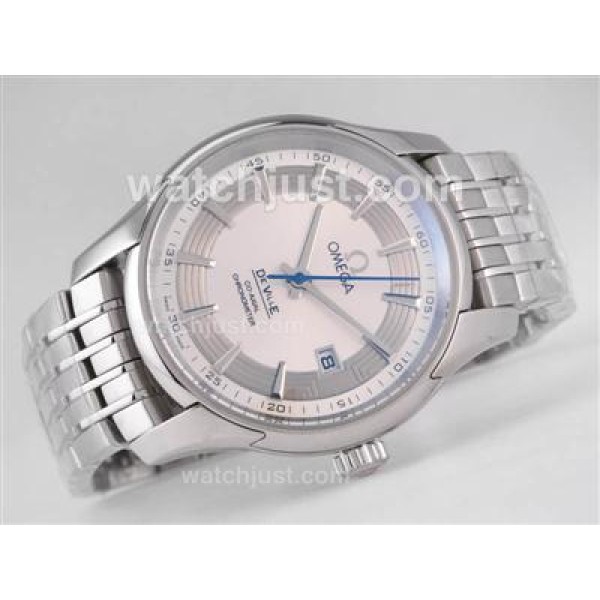 Quality UK Sale Omega De Ville Automatic Replica Watch With Silvery Dial For Men