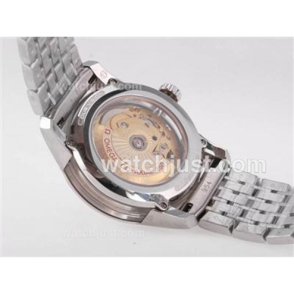 Quality UK Sale Omega De Ville Automatic Replica Watches With Silvery Dials For Men