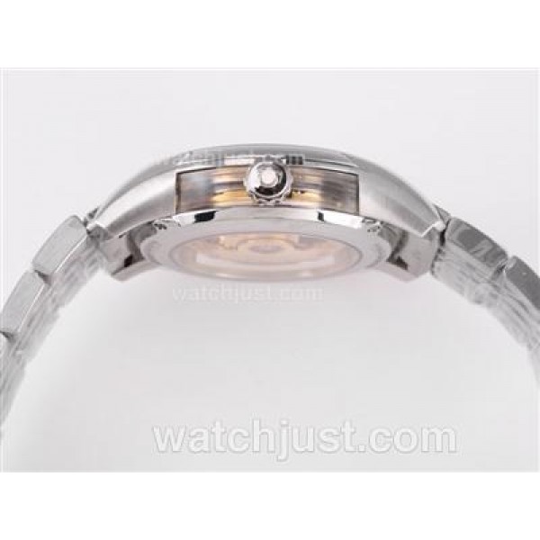 Quality UK Sale Omega De Ville Automatic Replica Watches With Silvery Dials For Men