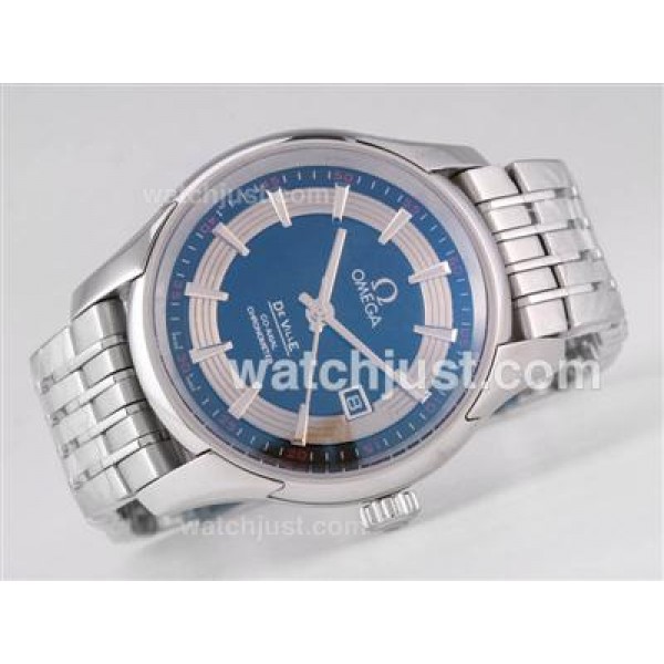 Cheap UK Sale Omega Hour Vision Automatic Fake Watches With Blue And Silvery Dials For Men
