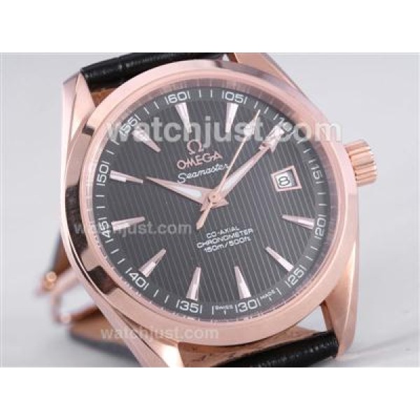 Best UK Sale Omega Railmaster Automatic Fake Watch With Black Dial For Men