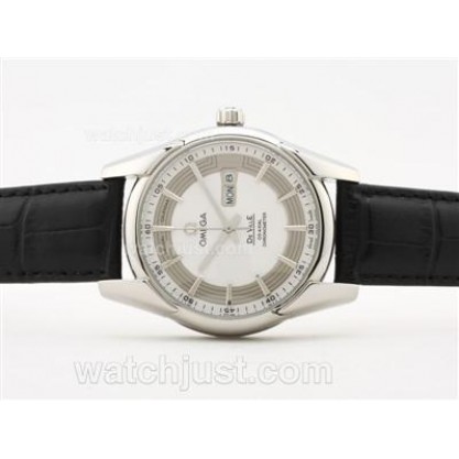 High-Quality UK Sale Omega Hour Vision Automatic Fake Watch With White And Silvery Dial For Men