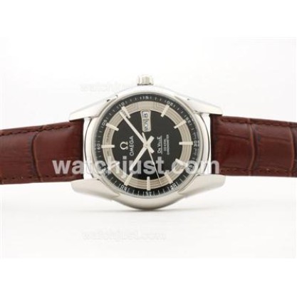 Best UK Sale Omega Hour Vision Automatic Fake Watch With Brown Dial For Men