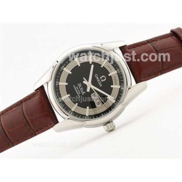 Best UK Sale Omega Hour Vision Automatic Fake Watch With Brown Dial For Men