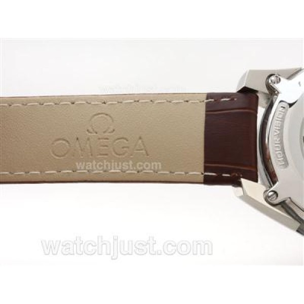 Best UK Sale Omega Hour Vision Automatic Fake Watch With Brown Dial For Men