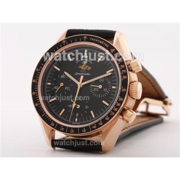 Perfect UK Sale Omega Speedmaster Automatic Replica Watch With Black Dial For Men