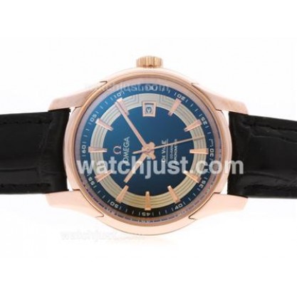Quality UK Sale Omega Hour Vision Automatic Replica Watches With Blue And Silvery Dials For Men
