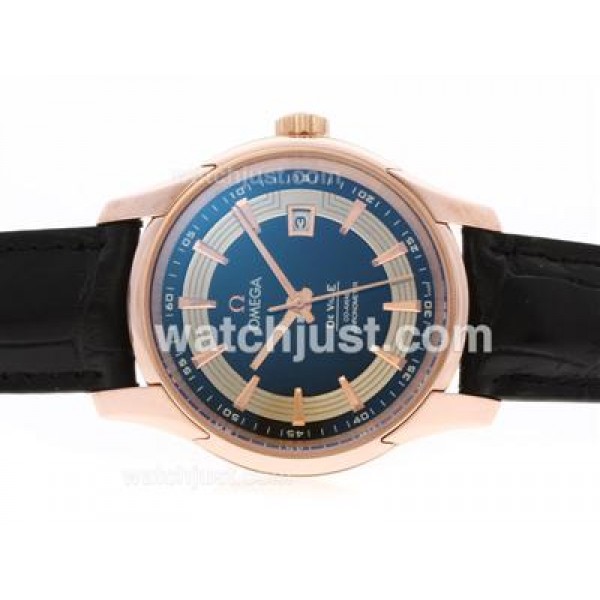 Quality UK Sale Omega Hour Vision Automatic Replica Watch With Blue And Silvery Dial For Men