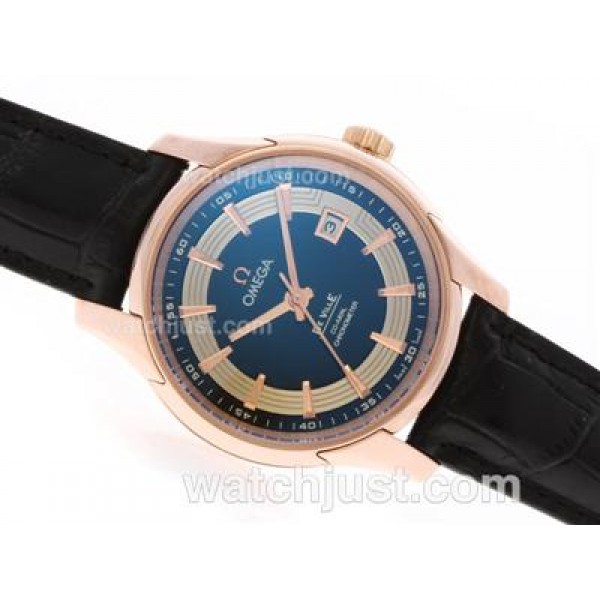 Quality UK Sale Omega Hour Vision Automatic Replica Watches With Blue And Silvery Dials For Men