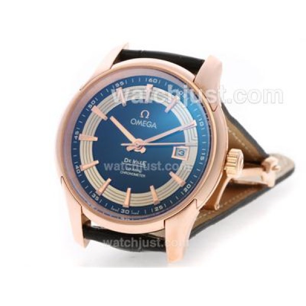 Quality UK Sale Omega Hour Vision Automatic Replica Watch With Blue And Silvery Dial For Men