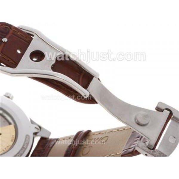 AAA Quality UK Sale Omega Hour Vision Automatic Replica Watch With White And Silvery Dial For Men