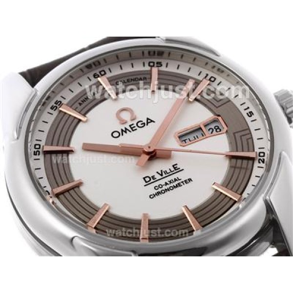 AAA Quality UK Sale Omega Hour Vision Automatic Replica Watch With White And Silvery Dial For Men