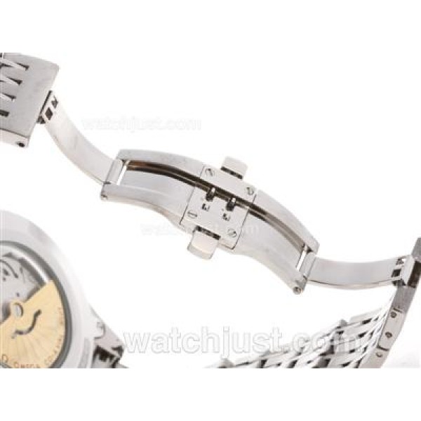 1:1 Best UK Sale Omega Hour Vision Automatic Fake Watch With White And Silvery Dial For Men