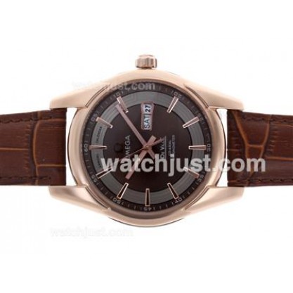 Swiss Made UK Sale Omega Hour Vision Automatic Replica Watch With Brown Dial For Men