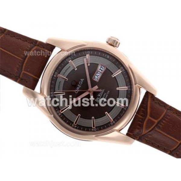 Swiss Made UK Sale Omega Hour Vision Automatic Replica Watch With Brown Dial For Men