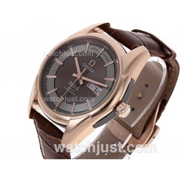 Swiss Made UK Sale Omega Hour Vision Automatic Replica Watch With Brown Dial For Men