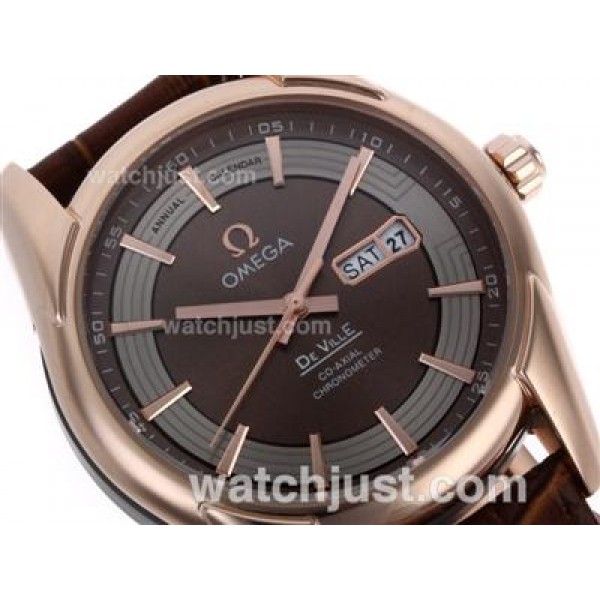 Swiss Made UK Sale Omega Hour Vision Automatic Replica Watch With Brown Dial For Men