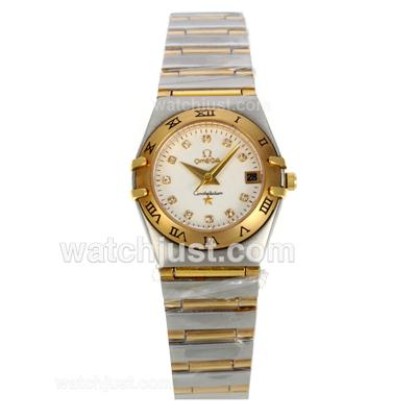 Perfect UK Sale Omega Constellation Quartz Replica Watch With White Dial For Women