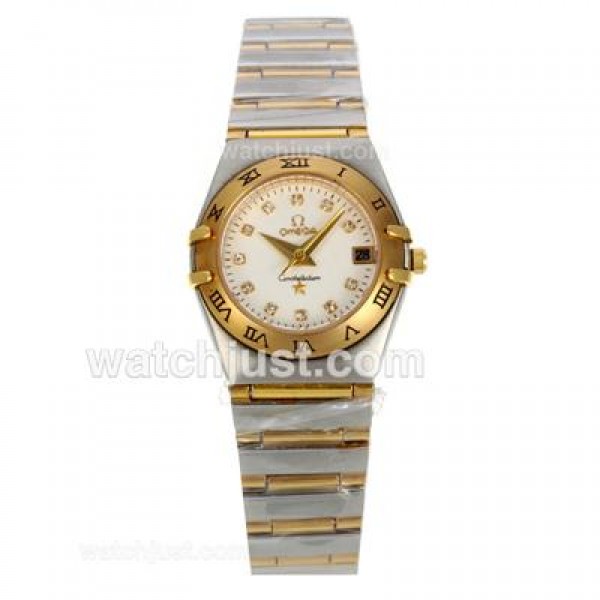 Perfect UK Sale Omega Constellation Quartz Replica Watch With White Dial For Women