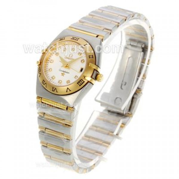 Perfect UK Sale Omega Constellation Quartz Replica Watch With White Dial For Women