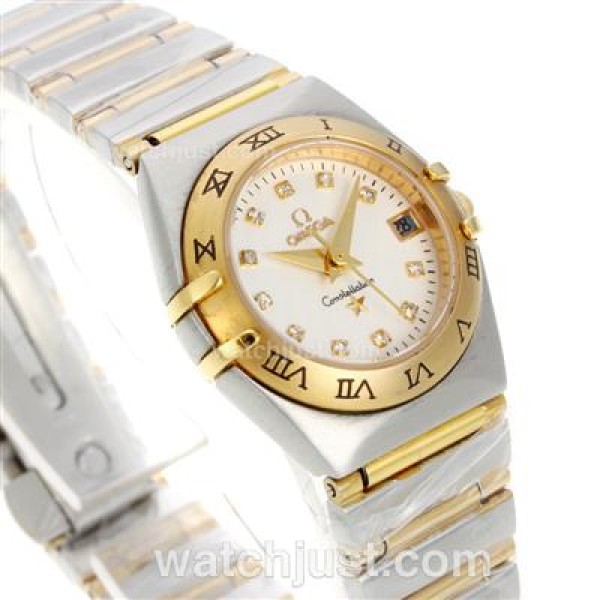 Perfect UK Sale Omega Constellation Quartz Replica Watch With White Dial For Women