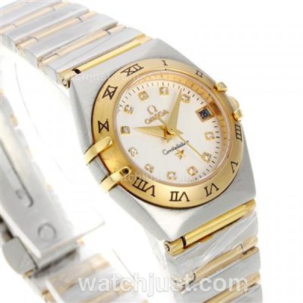 Perfect UK Sale Omega Constellation Quartz Replica Watch With White Dial For Women