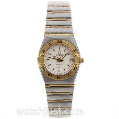 Perfect UK Sale Omega Constellation Quartz Fake Watch With White Dial For Women