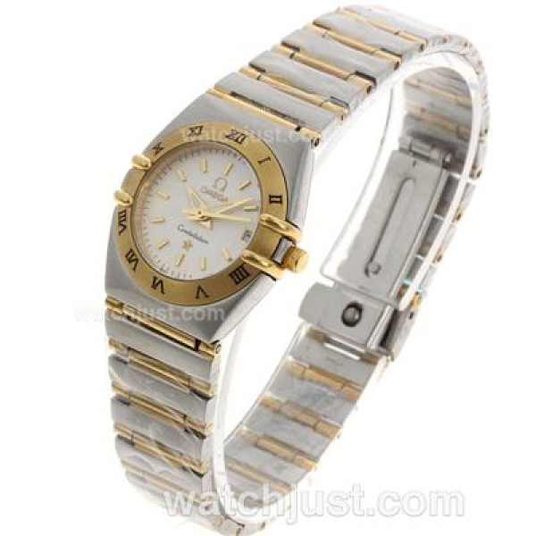 Perfect UK Sale Omega Constellation Quartz Fake Watch With White Dial For Women