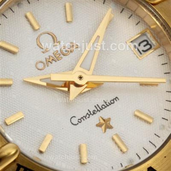 Perfect UK Sale Omega Constellation Quartz Fake Watch With White Dial For Women