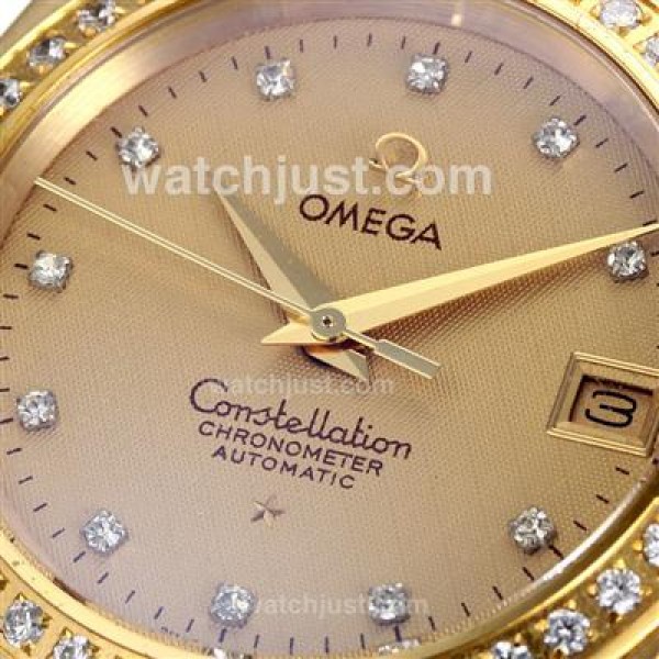 Swiss Movement UK Omega Constellation Automatic Fake Watch With Champagne Dial For Men