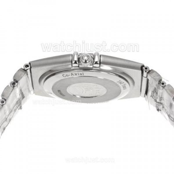 Perfect UK Omega Constellation Automatic Fake Watch With White Dial For Women