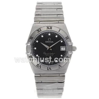 Quality UK Omega Constellation Automatic Fake Watch With Black Dial For Women