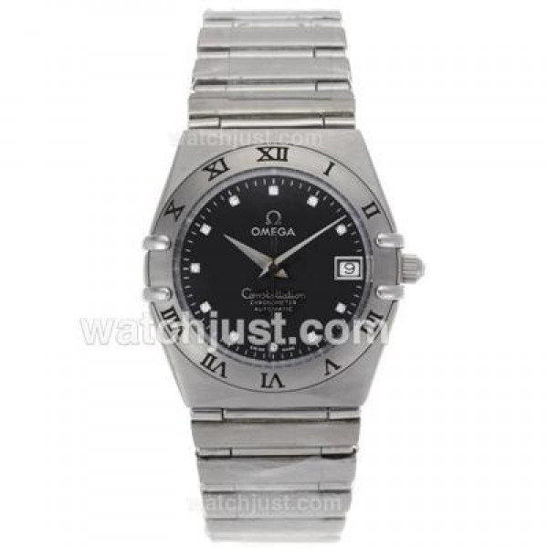 Quality UK Omega Constellation Automatic Fake Watch With Black Dial For Women