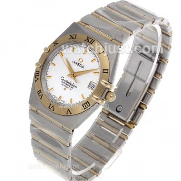 Perfect UK Sale Omega Constellation Quartz Fake Watch With White Dial For Women