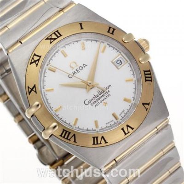 Perfect UK Sale Omega Constellation Quartz Fake Watch With White Dial For Women