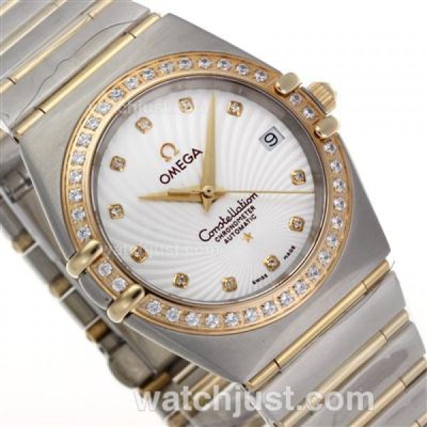 Good Quality UK Omega Constellation Automatic Fake Watch With White Dial For Men