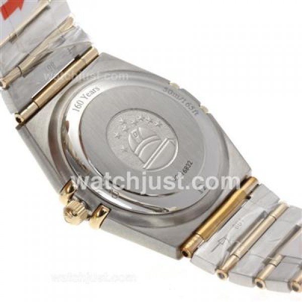 Best UK Omega Constellation Automatic Fake Watch With Champagne Dial For Women