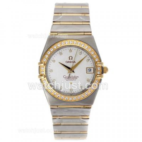 Best-selling UK Omega Constellation Automatic Fake Watch With White Dial For Men