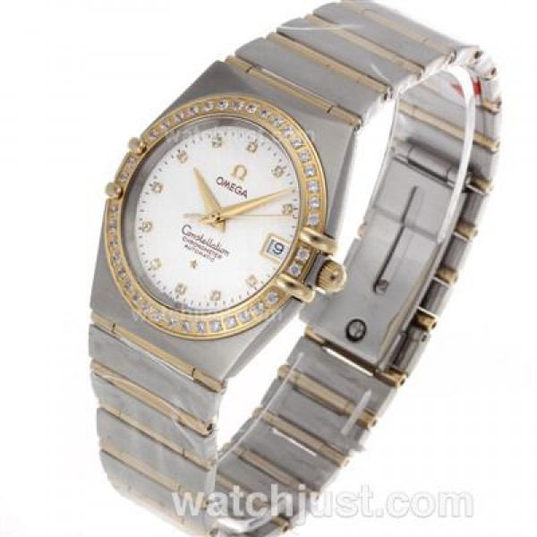 Best-selling UK Omega Constellation Automatic Fake Watch With White Dial For Men