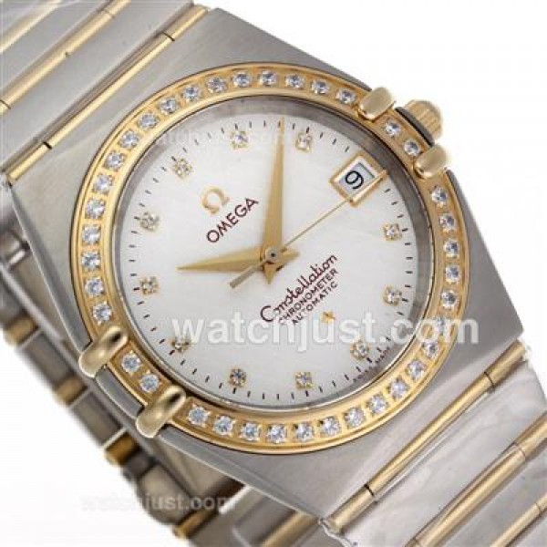 Best-selling UK Omega Constellation Automatic Fake Watch With White Dial For Men