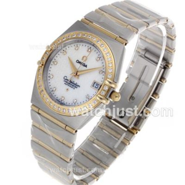 Quality UK Omega Constellation Quartz Replica Watch With White Dial For Men